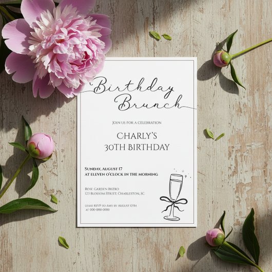 Birthday Brunch Invitation for Women Kaart