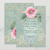 Birthday Brunch Moederdag Luncheon Invitations Kaart (Voorkant / Achterkant)