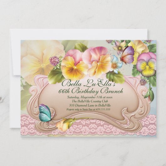 Birthday Brunch Moederdag Luncheon Invitations Kaart (Voorkant)