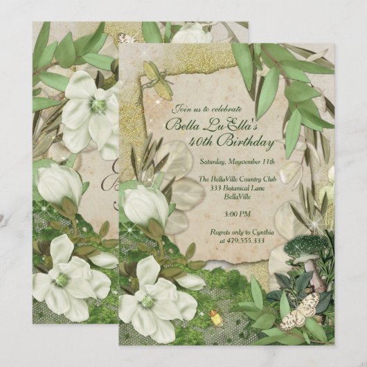 Birthday Brunch Moederdag Luncheon Invitations Kaart (Voorkant / Achterkant)