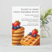 Birthday Brunch Party | Pancakes & waffles Kaart (Staand voorkant)