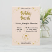 Birthday brunch-uitnodiging kaart (Staand voorkant)