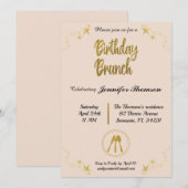 Birthday brunch-uitnodiging kaart (Voorkant / Achterkant)
