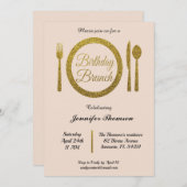 Birthday brunch-uitnodiging kaart (Voorkant / Achterkant)