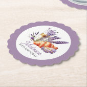 Birthday Brunch Waterverf Macarons en Croissant Kartonnen Onderzetters (Gekanteld)