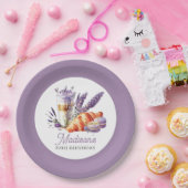 Birthday Brunch Waterverf Macarons en Croissant Papieren Bordje (Feest)