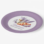 Birthday Brunch Waterverf Macarons en Croissant Papieren Bordje (Gekanteld)