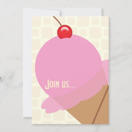 Birthday bubble gum ice party kaart (Voorkant)