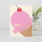 Birthday bubble gum ice party kaart (Staand voorkant)