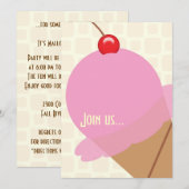 Birthday bubble gum ice party kaart (Voorkant / Achterkant)