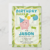 Birthday Bucks Piggy Bank Boy Party Invitation Kaart (Voorkant)