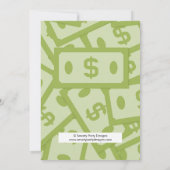 Birthday Bucks Piggy Bank Boy Party Invitation Kaart (Achterkant)