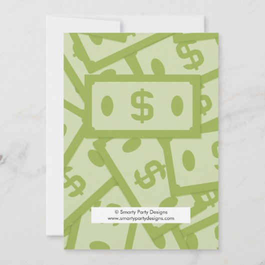 Birthday Bucks Piggy Bank Boy Party Invitation Kaart (Achterkant)