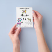 Birthday-budget voor geitenmeisjes flyer (Hand)