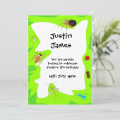 Birthday Bugs Party Invitation Kaart (Staand voorkant)