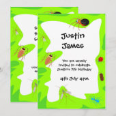 Birthday Bugs Party Invitation Kaart (Voorkant / Achterkant)