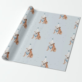 Birthday Bull Dog Party Pet Cadeaupapier