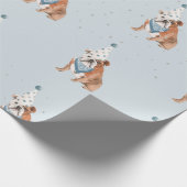 Birthday Bull Dog Party Pet Cadeaupapier (Hoek)