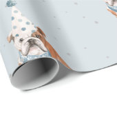 Birthday Bull Dog Party Pet Cadeaupapier (Rol Hoek)