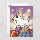Birthday Bull Terrier Briefkaart (Voorkant / Achterkant)