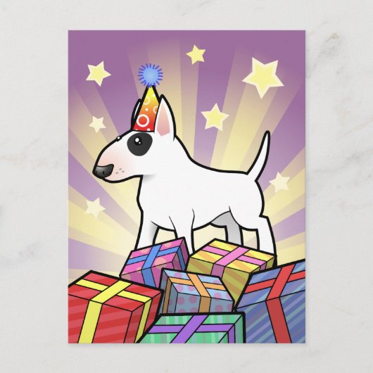 Birthday Bull Terrier Briefkaart (Voorkant)