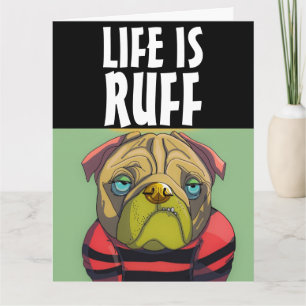 BIRTHDAY BULLDOG BOXER DOG ART FUNNY BIG CARD KAART