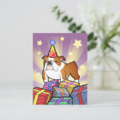 Birthday Bulldog Briefkaart (Staand voorkant)