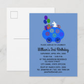 Birthday Bunny Egg Car #3 Uitnodiging Briefkaart (Voorkant / Achterkant)