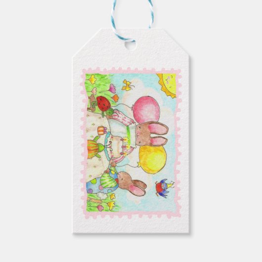 Birthday Bunny Gift Label Cadeaulabel (Voorkant)