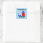 Birthday Bunny Riding Egg Sticker #4 (Tas)