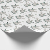 Birthday Bunny  Rustic Wrapping Paper Cadeaupapier (Hoek)