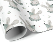 Birthday Bunny  Rustic Wrapping Paper Cadeaupapier (Rol Hoek)