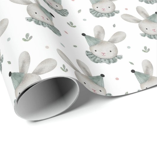 Birthday Bunny  Rustic Wrapping Paper Cadeaupapier (Rol Hoek)