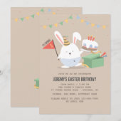 Birthday Bunny Uitnodiging (Voorkant / Achterkant)