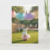 Birthday Bunny Wearing a Pink Tutu Kaart (Voorkant)