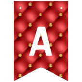 Birthday Bunting Flags Gold Red Diamonds Tufted Vlaggetjes (Derde vlag)