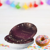 Birthday burgundy roos Gold Name script Papieren Kommen