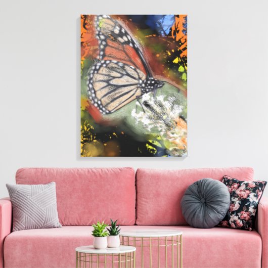 Birthday Butterfly Art Canvas Print (Insitu (Woonkamer))