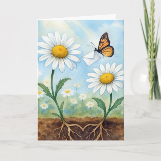 Birthday Butterfly Delivering Mail Kaart (Voorkant)