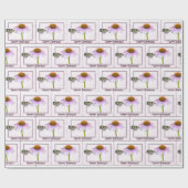 Birthday Butterfly on Cone Flower Cadeaupapier (Vlak)