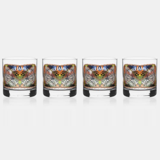 Birthday Butterfly Whisky Glas (Voorkant)