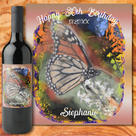 Birthday Butterfly Wijn Etiket