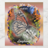 Birthday Butterfly Wijn Etiket (Enkel label)