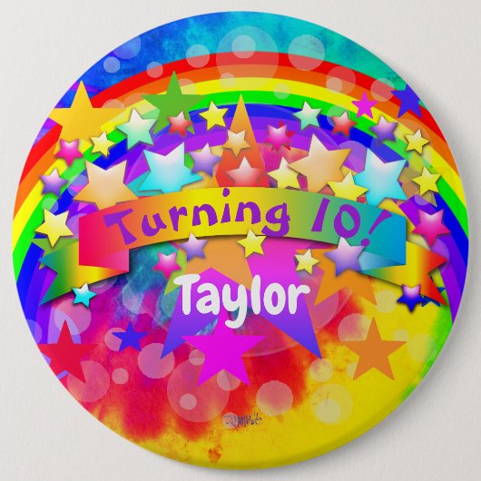 Birthday Button - Regenboogontwerp HAMbyWG (Voorkant)