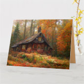 BIRTHDAY CABIN AUTUMN BOSSEN WENSKAART KAART (Gele Bloem)