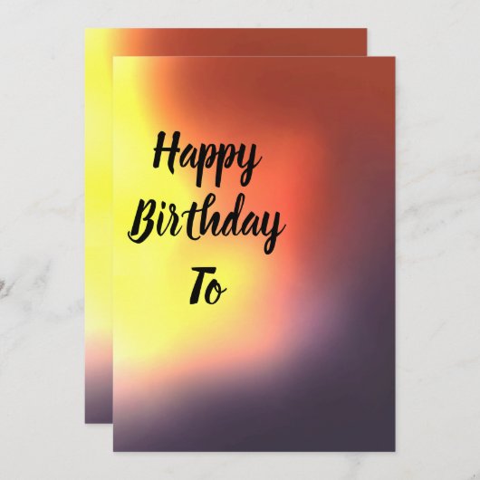 Birthday cad feestdagenkaart (Voorkant / Achterkant)