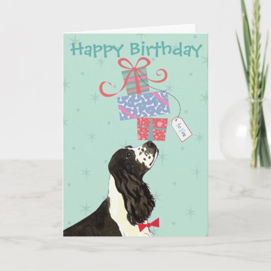 Birthday Cadeau English Cocker Spaniel Card Kaart (Voorkant)