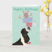 Birthday Cadeau English Cocker Spaniel Card Kaart (Gele Bloem)