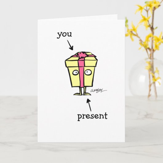 Birthday Cadeau Kaart (Gele Bloem)