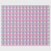 Birthday Cadeau Unicorn meisjes verpakkingspapier Cadeaupapier (Vlak)